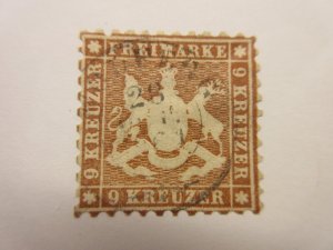 German States WURTTEMBERG Scott 39 USED THIN Lot11.2 Cat $175