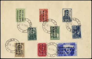 German WWII Occupation, Lithuania #Mi. 1-9 Cat€400+, 1941 2k-80k, set of ni...