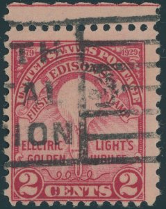 US 654 Electric Light's Golden Jubilee Issue; Used -- See details and scan