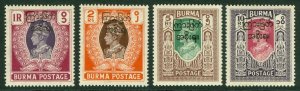 SG 30-33 Burma 1938-40. 1r-10r. Fine fresh lightly mounted mint examples CAT£215