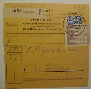 GERMANY BUILDING 1954 1 M ON PO RECEIPT