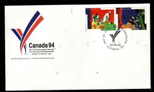 Canada-Sc#1518a-stamps on  FDC-Sports-Commonwealth Games-Lawn Bowling-Lacrosse-1