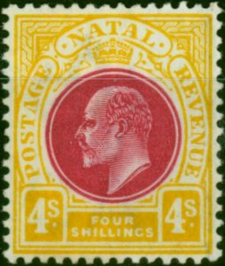 Natal 1902 4s Deep Rose & Maize SG139 Fine MM 