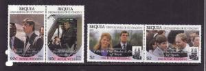 Bequia-Sc#241-4-unused NH set-Royal Wedding-1986-Prince Andrew-