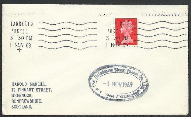 GB SCOTLAND 1969 cover Clyde Steamer cachet M.V. MAID OF SKELMORLIE........48241