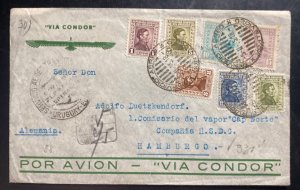 1935 Montevideo Uruguay Airmail Cover To Hamburg Germany Via Condor