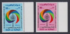 Kuwait 20th Anniversary of Kuwait Television 2v with Margins SG#919/20 SC#876-77