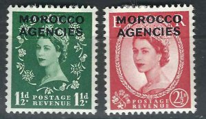 Great Britain (UK) Morocco 265, 267 SG 103, 105 MLH VF 1952 SCV $4.50*