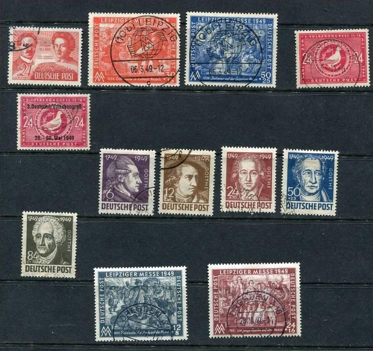 Germany Occ. Soviet Zone 1949 Mi  229-241 Used Complete Year (-1 Stamp And Bl...