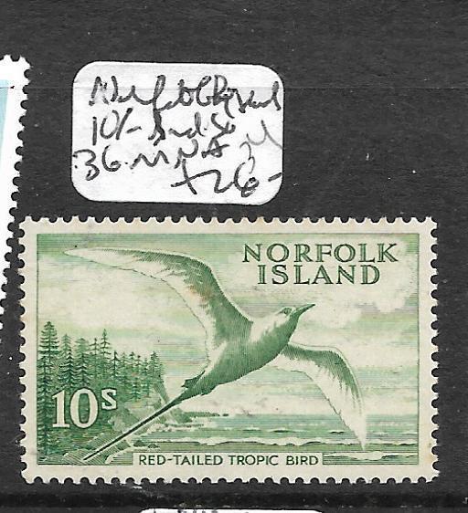 NORFOLK ISLAND   (PP1905B)  10/-  BIRD  SG  36  MNH