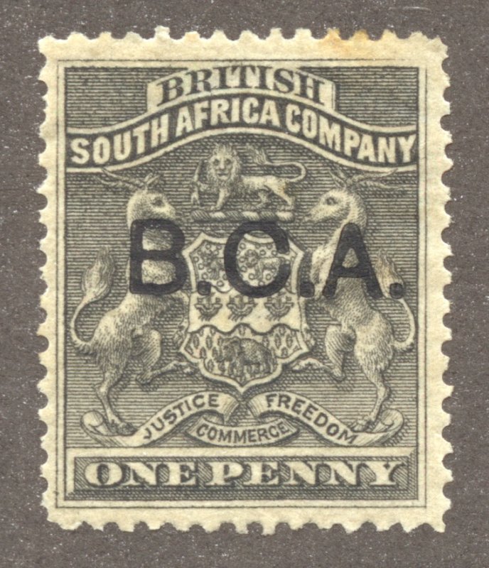 British Central Africa Scott 1 Unused HDG - 1891 Rhodesia Overprint - SCV $12.00