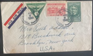 1940 Macoris Dominican Republic Airmail Cover To Brooklyn NY Usa