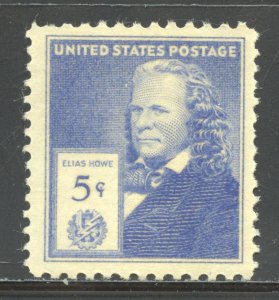 United States Scott 892 MNHOG - 1940 5c Elias Howe - SCV $1.10