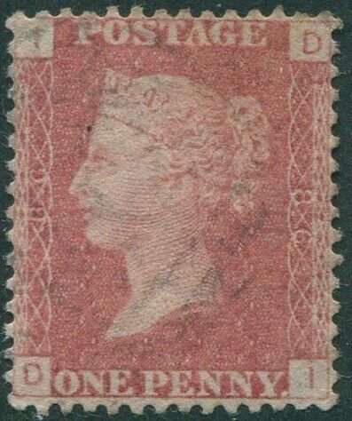 Great Britain 1858 SG43 1d red QV IDDI plate 86 fine used (amd)