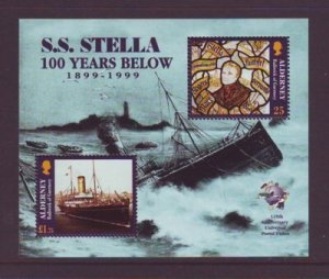 Alderney Sc 127 1999 S.S. Stella stamp sheet mint NH