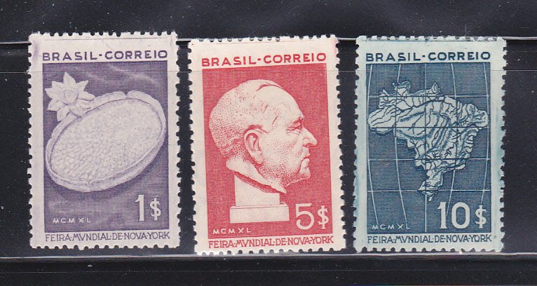 Brazil 496-498 Set MNG New York Worlds Fair (B)