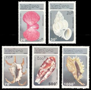 Laos 1993 SHELLS Scott #1130-1134 Mint Never Hinged