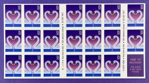 Scott 3123 a SWANS Pane of 20 US 32¢ Stamps MNH 1997 B2222