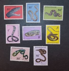 RWANDA Snakes Reptiles 1967 Mint Stamp Set Unused MNH T4988