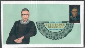 5821 - FDC - Ruth Bader Ginsburg Green - Wally Jr Cachet - DCP