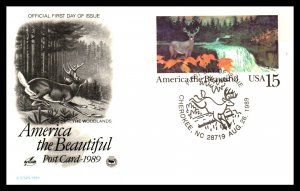 US UX133 Deer PCS Artcraft Variety U/A FDC Postal Card