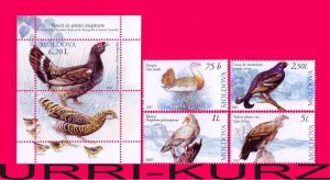 MOLDOVA 2007 Nature Fauna Birds Bustard Hawk Grouse Griffon Vulture 4v+s-s MNH