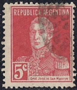 Argentina #345 5 cent San Martin used F-VF
