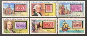 Liberia 1975 #703-8, U.S. Bicentennial, Wholesale lot of 5, MNH,CV $23.25