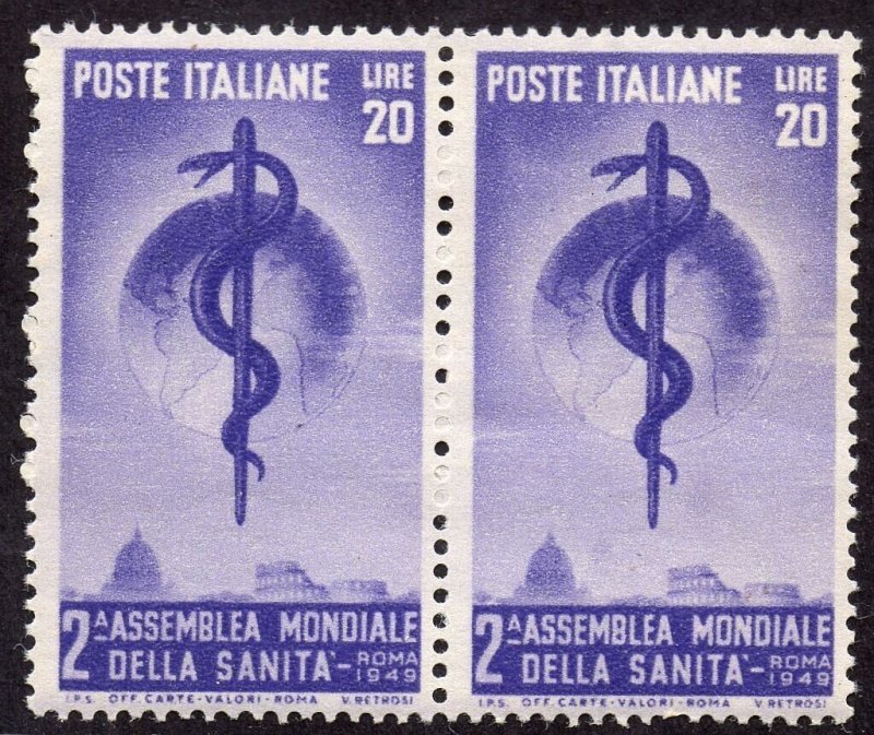 Italy Sc # 522 Horizontal Pair Mint OG NH VF
