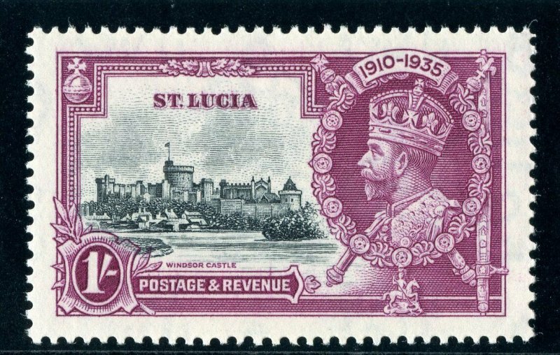 St Lucia 1935 KGV Silver Jubilee 1s slate & purple superb MNH. SG 112. Sc 94.