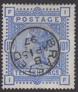 SG 183 10/- ultramarine. Very fine used with a Brasted CDS, April 15th 1897...