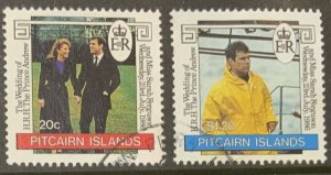 PITCAIRN ISLANDS 1986 ROYAL WEDDING SET SET SG290/291  FINE USED