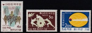 Sc# 353 / 355 Korea 1962 May 16th Revolution full set MNH CV $38.00 Stk #2