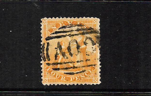 NEVIS  1866-76  4d  ORANGE  FU    SG 11  