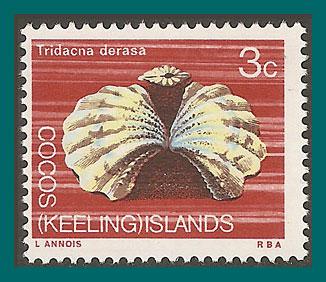 Cocos 1969 Reef Clam, MNH  10,SG10