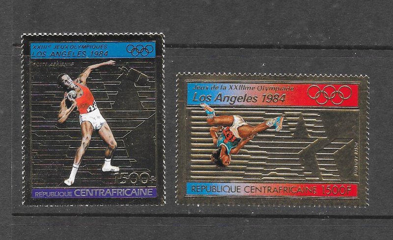 CENTRAL AFRICAN REPUBLIC - 1984 OLYMPICS GOLD FOIL  MNH