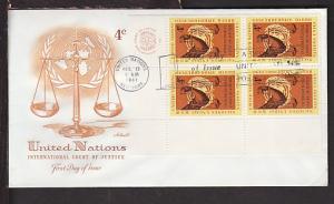UN New York Court 1961 Artmaster Ins Block U/A FDC BIN