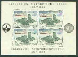 Belgium 1957 Antarctic Expedition m/sheet containing bloc...