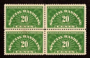 OAS-CNY 6285 SCOTT QE3 – 1928-55 Special Handling 20c BLOCK MNH SUPERB!