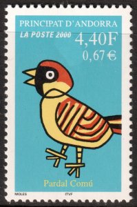 Andorra (French) #524  MNH - Bird Pardal Cormu (2000)