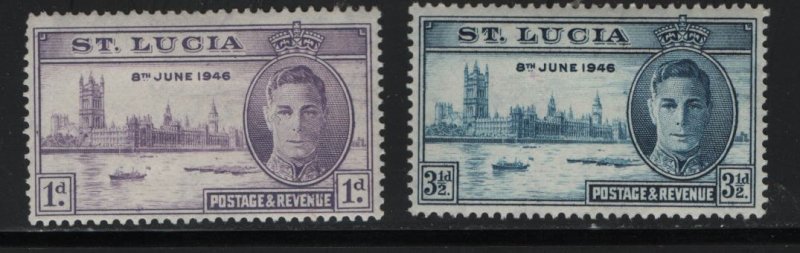 ST. LUCIA 127-128 HINGED  1946 Peace issue