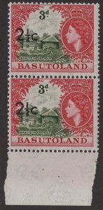 Mint Never Hinged SC64 SG61ab 2 1/2c on 3d T2 Vertical Pair with Selvedge bottom