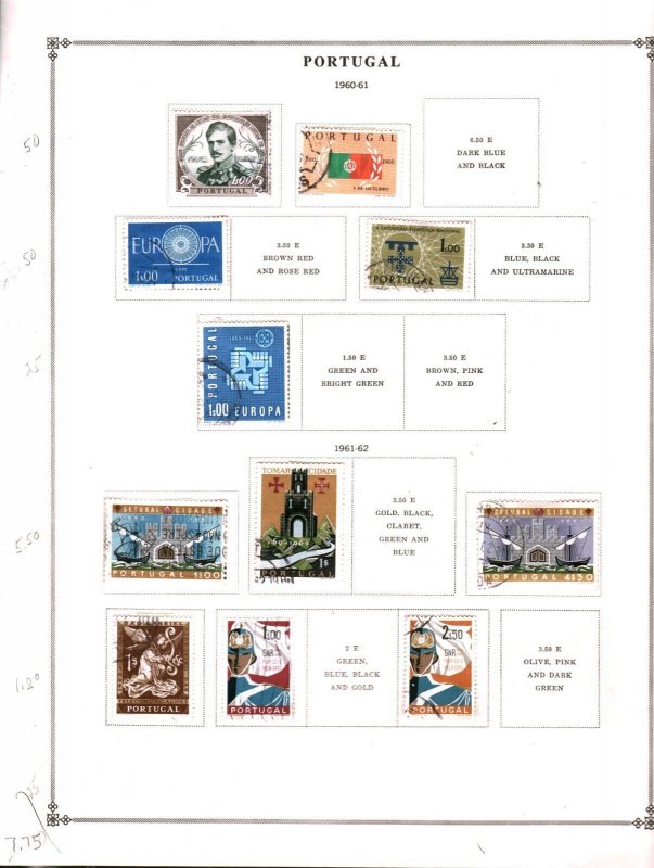 Collection, Portugal Part B Scott Pages, 1911/1973, Cat $123, Mint & Used