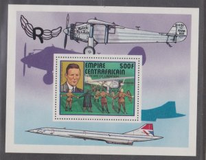 Central Africa # 302, History of Aviation Souvenir Sheet, Mint NH, 1/2 Cat.