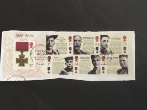 GB used minisheet 2006.  Victoria Cross -150th anniversary..Ex FDC on paper.