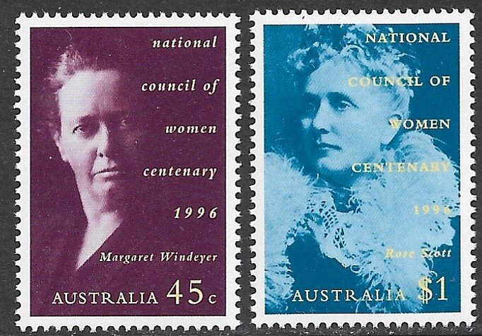 AUSTRALIA 1996 National Council of Women Anniversary Set Sc 1552-1553 MNH