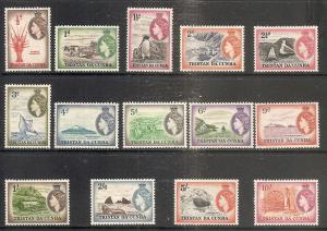 Tristan da Cunha  14-27 Mint OG 1954-58 QEII Pictorials