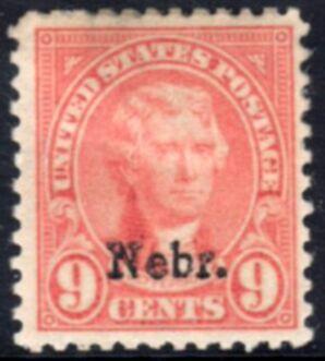US Stamp #678 MHR - 'Nebr.' Overprint - Regular Issue 1929