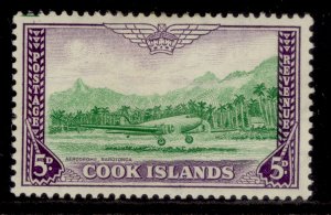 COOK ISLANDS GVI SG154, 5d emerald-green & violet, M MINT. 