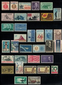 U.S. #1174-1207 mint NH 1961-1962 Commemorative year sets complete